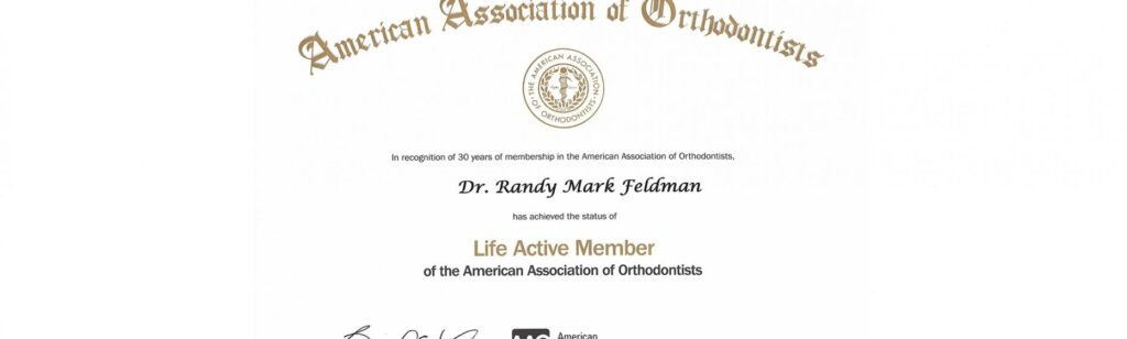 An AAO award to Dr. Randy Feldman for being an active member in the association