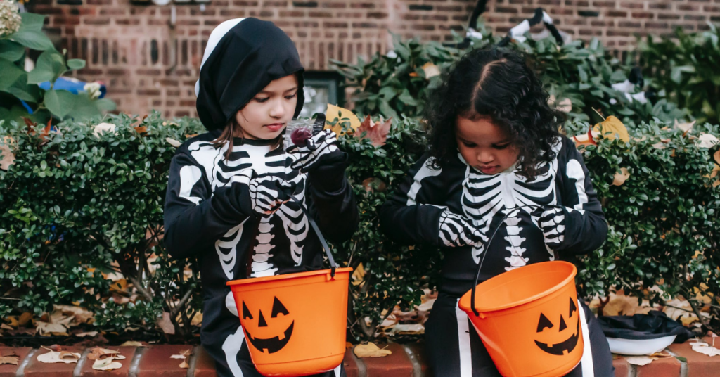 kids trick-or-treating to find the best candy for braces