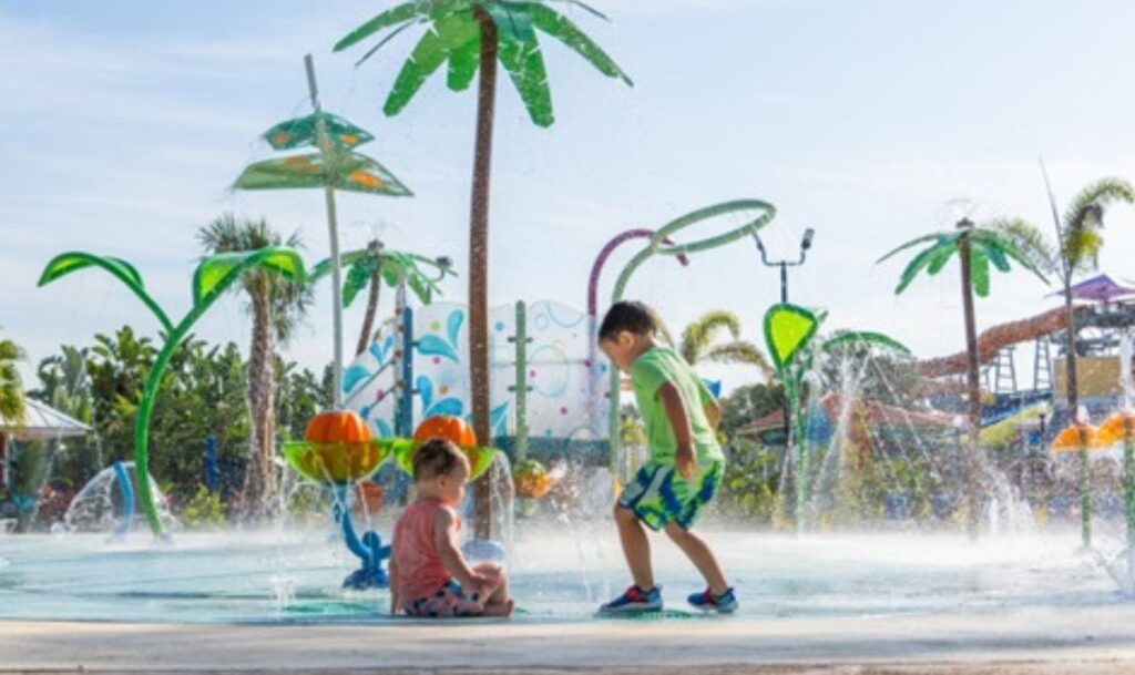 kids playing at water park at adventure island